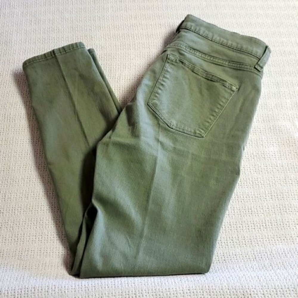 J.Crew Mercer Skinny Pants Olive Green Mid Rise Size 27 Stretch Chino